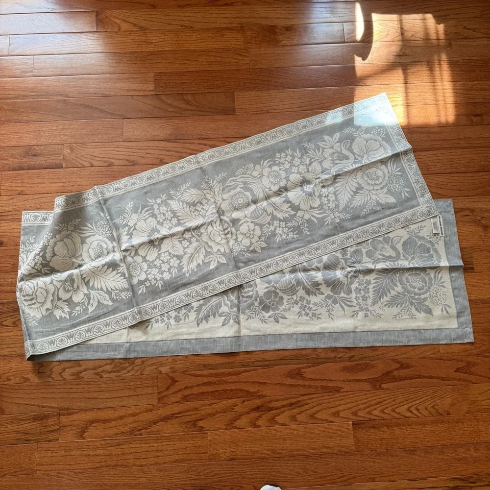 Floral Slate Blue Williams Sonoma Table Runner
